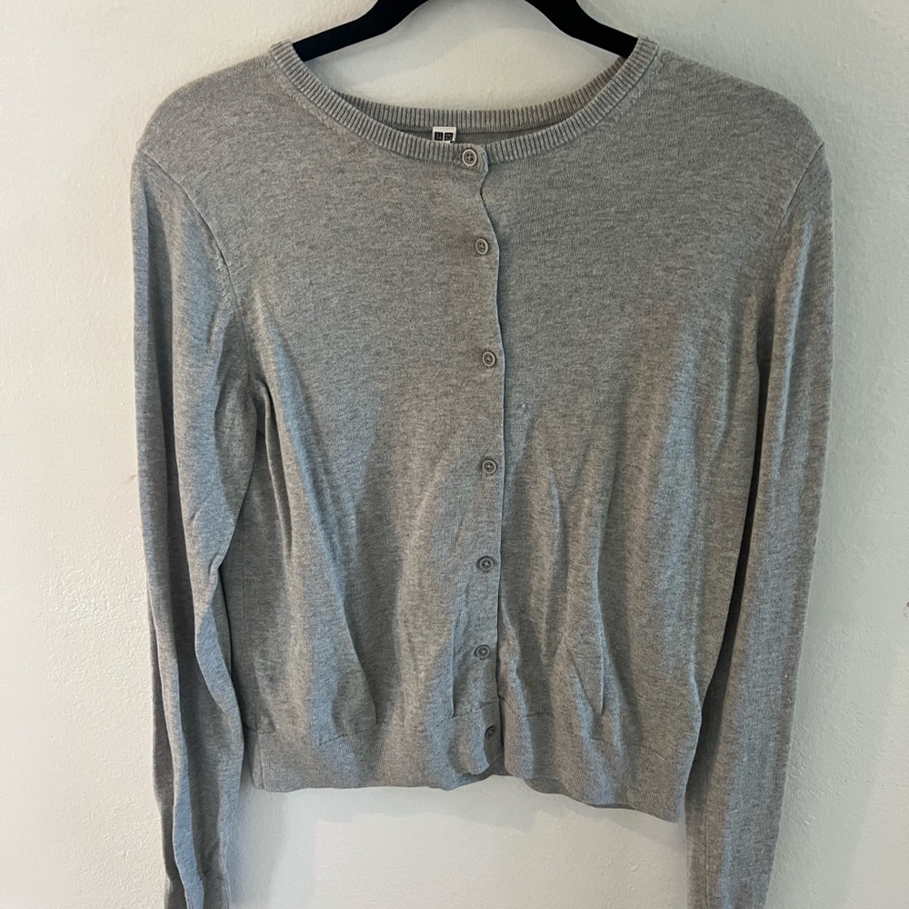 Gray Button-Up Cardigan